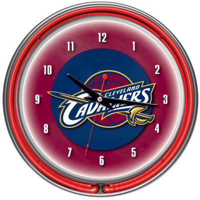 Trademark Global nBA Chrome Double Ring Neon Clock