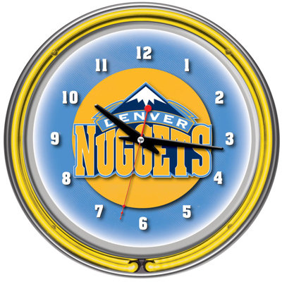 Trademark Global nBA Chrome Double Ring Neon Clock