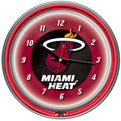 Trademark Global nBA Chrome Double Ring Neon Clock