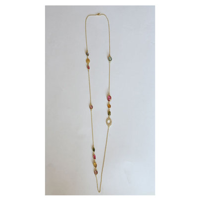 Zirconmania Goldtone Necklace with Geometric Shaped Crystals