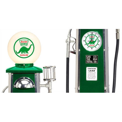 Morgan Cycle Old Time Gas Pump in Sinclair Green