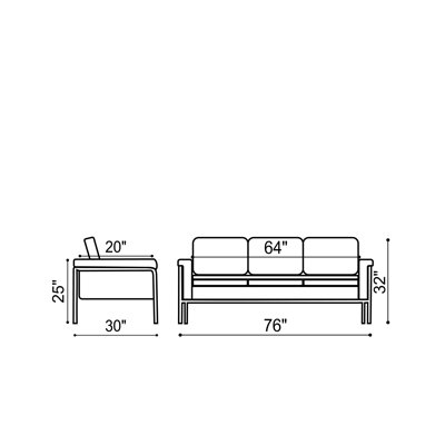 dCOR design Singular Leatherette Sofa