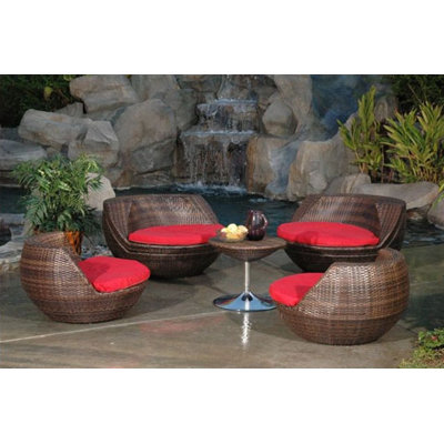 RST Outdoor Cantina 5 Piece Lounge Seating Group with Cushions