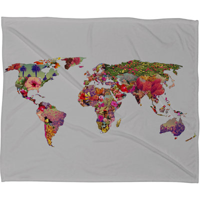 DENY Designs Bianca Green Its Your World Fleece Throw Blanket