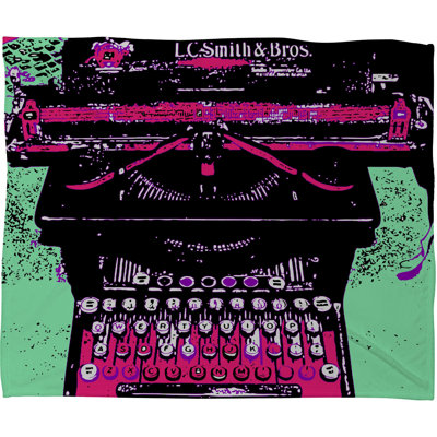DENY Designs Romi Vega Antique Typewriter Fleece Throw Blanket