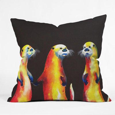 DENY Designs Clara Nilles Flaming Otters Throw Pillow