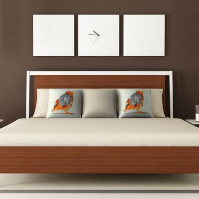 DENY Designs Iveta Abolina Orange Bird Throw Pillow