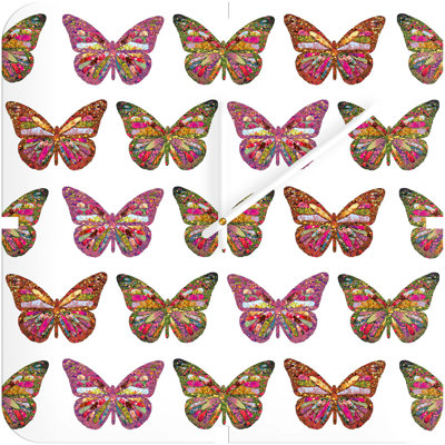 DENY Designs Bianca Green Butterflies Fly Custom Clock