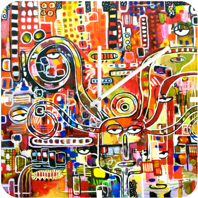 DENY Designs Robin Faye Gates It Came from Detroit Clock