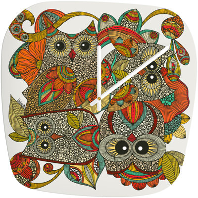 DENY Designs Valentina Ramos 4 Owls Modern Clock