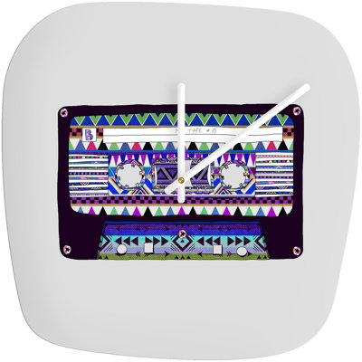 DENY Designs Bianca Green Mix Tape No 10 Modern Clock