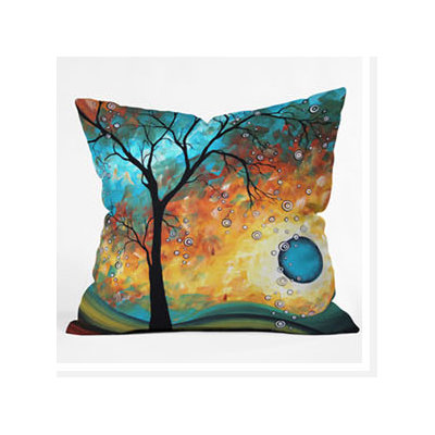 DENY Designs Madart Inc. Aqua Burn Throw Pillow