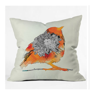 DENY Designs Iveta Abolina Orange Bird Throw Pillow
