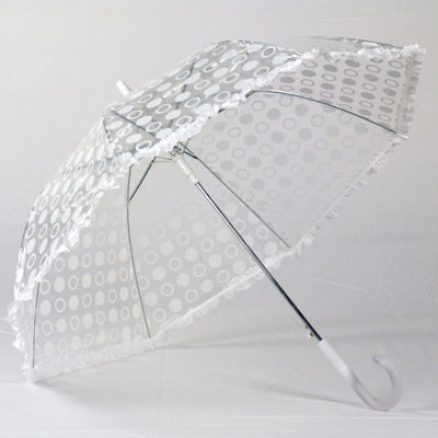Elite Rain Auto-Open Polka Dot Ruffle Umbrella
