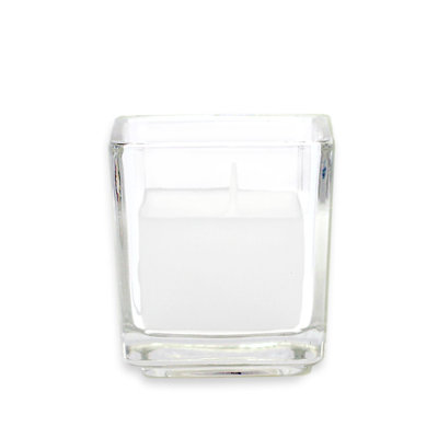Zest Candle Square Glass Votive Candles (12 Pieces/Box )