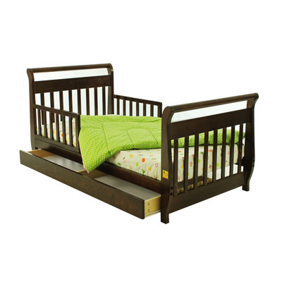 Dream On Me Sleigh Toddler Bed with Storage Drawer