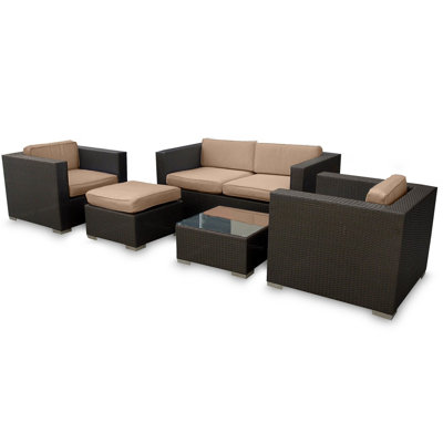 Modway Malibu 5 Piece Deep Seating Groups with Cushions