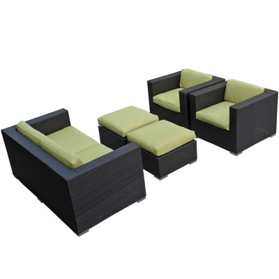 Modway Malibu 5 Piece Deep Seating Groups with Cushions