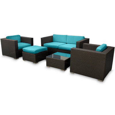 Modway Malibu 5 Piece Deep Seating Groups with Cushions