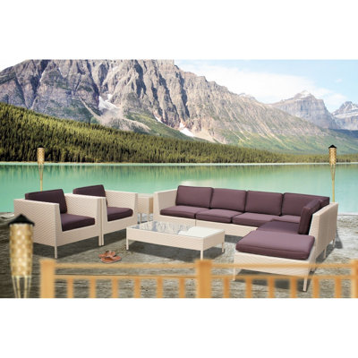 Modway La Jolla 9 Piece Sectional Deep Seating Group with Cushions