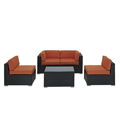 Modway Camfora 5 Piece Deep Seating Group with Cushions