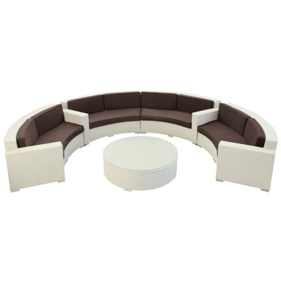 Modway Veranda 5 Piece Sectional Deep Seating Group with Cushions