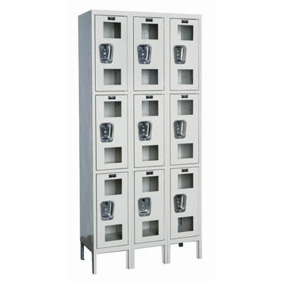 Hallowell Safety-View Stock Lockers - Triple Tier - 3 Sections (Unassembled)