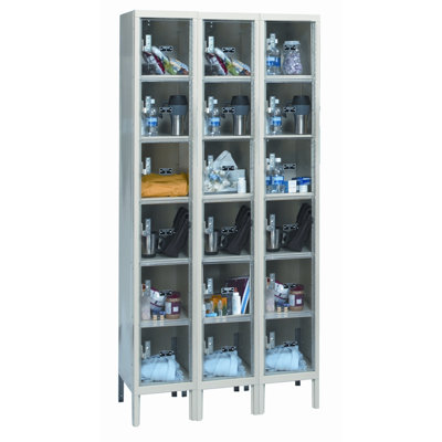 Hallowell Safety-View Plus Stock Lockers - Six Tiers - 3 Sections (Assembled)
