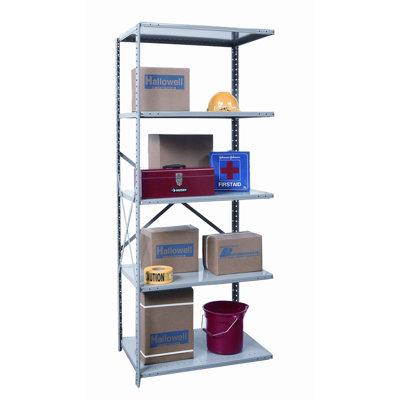 Hallowell Hi-Tech Shelving Medium-Duty Open Type Starter and Optional Add-on Unit with 5 Shelves