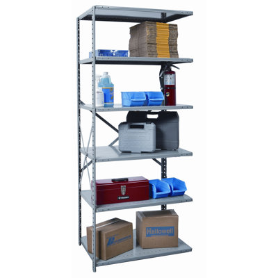 Hallowell Hi-Tech Shelving Extra Heavy-Duty Open Type Add-on Unit with 6 Shelves