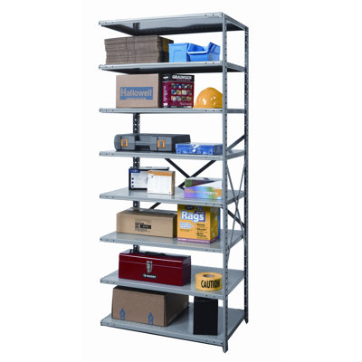 Hallowell Hi-Tech Shelving Medium-Duty Open Type Add-on Unit with 8 Shelves