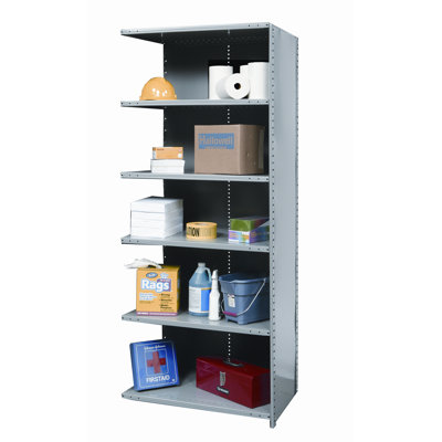 Hallowell Hi-Tech Shelving Medium-Duty Closed Type Starter and Optional Add-on Unit with 6 Shelves