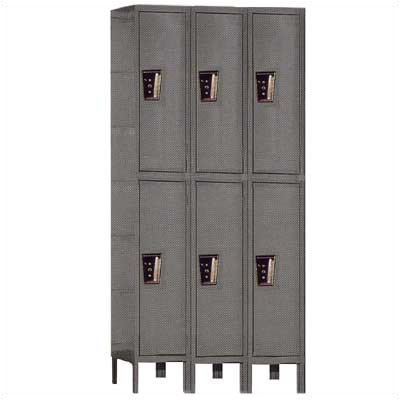 Hallowell Maintenance-Free Quiet Stock Lockers - Double Tier - 3 Sections (Assembled)