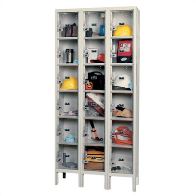 Hallowell Safety-View Plus Stock Lockers - Six Tiers - 3 Sections (Unassembled)