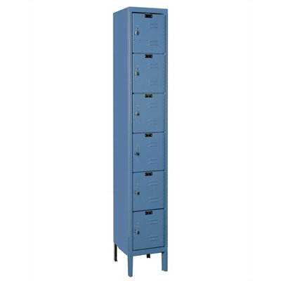 Hallowell Premium Stock Lockers - Six Tiers - 1 Section (Unassembled)