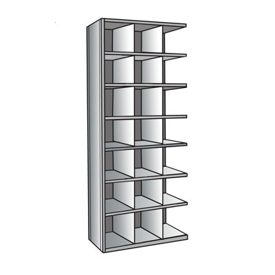 Hallowell Hi-Tech Metal Bin Shelving Add-on Unit (21) 12" W x 12" H Bins with 3" Bin Fronts