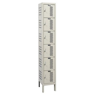 Hallowell Heavy-Duty Ventilated Locker 6 Tier 1 Wide (Assembled)