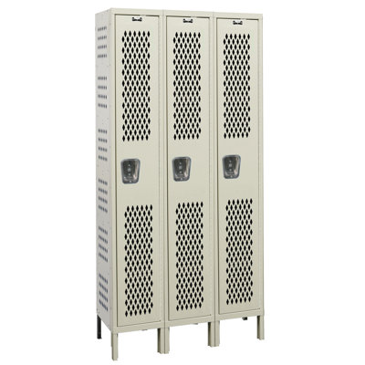 Hallowell Heavy-Duty Ventilated 3-Wide Single Tier Locker (Assembled)