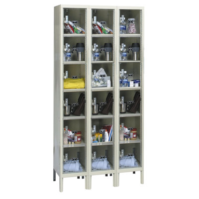 Hallowell Safety-View Plus Stock Lockers - Six Tiers - 3 Sections (Assembled)