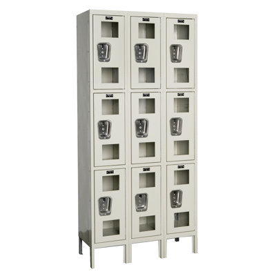 Hallowell Safety-View Stock Lockers - Triple Tier - 3 Sections (Assembled)