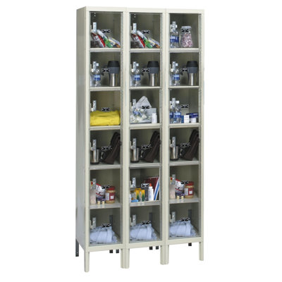 Hallowell Safety-View Plus Stock Lockers - Six Tiers - 3 Sections (Assembled)