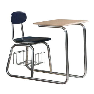 WB Manufacturing Quick Ship Dual Entry Chair Combo Desk with Book Rack