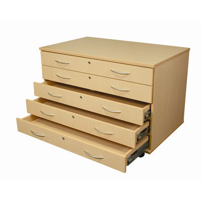 WB Manufacturing Paper Five Drawers / Casters Storage Unit