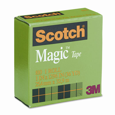 3M Magic Office Tape, 1" x 36 Yards, 1" Core, Clear                                                                             