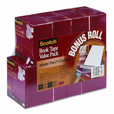 3M Book Repair Tape 8-Roll Multi-Pack, 15-Yard Rolls, 3" Core                                                                   