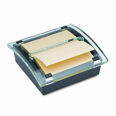 3M Designer Series Clear-Top Pop-Up Note Dispenser for 3x3 Self-Stick Notes, BLK                                                