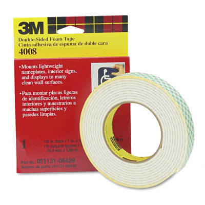 3M Foam Mounting Double-Sided Tape, 1 Wide x 144 Long                                                                           