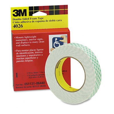 3M Foam Mounting Double-Sided Tape, 1 Wide x 216 Long                                                                           
