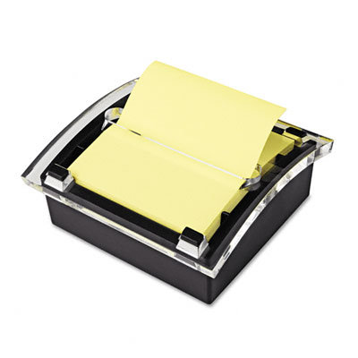 3M Designer Series Clear-Top Pop-Up Note Dispenser for 3x3 Self-Stick Notes, BLK                                                