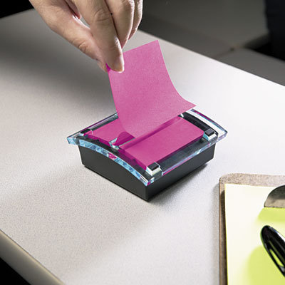 3M Designer Series Clear-Top Pop-Up Note Dispenser for 3x3 Self-Stick Notes, BLK                                                
